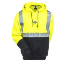 Unisex Hi Vis LimeBlack Hooded Safety Sweatshirt